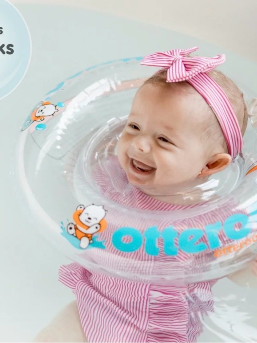 Otteroo Baby Inflatable Neck Float - Pink